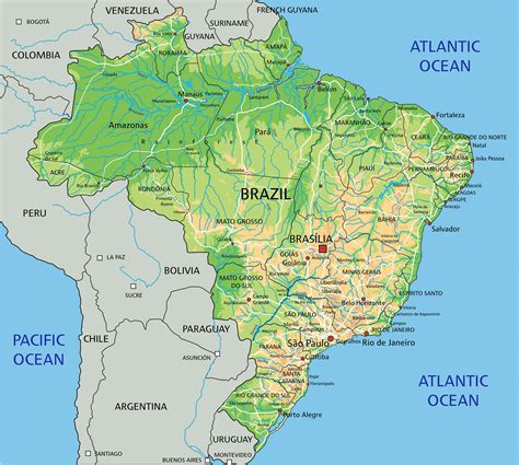 Detailed Map of Brazil .